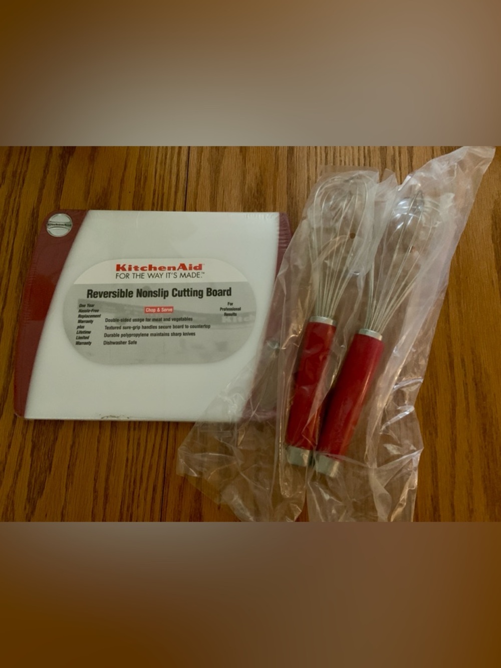 KitchenAid Utensils - Set of Two Whisks and Cutting Board
